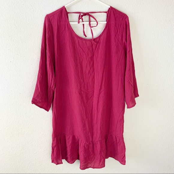 XHILARATION swim coverup dress fringe detail back Size Large - Picture 4 of 10